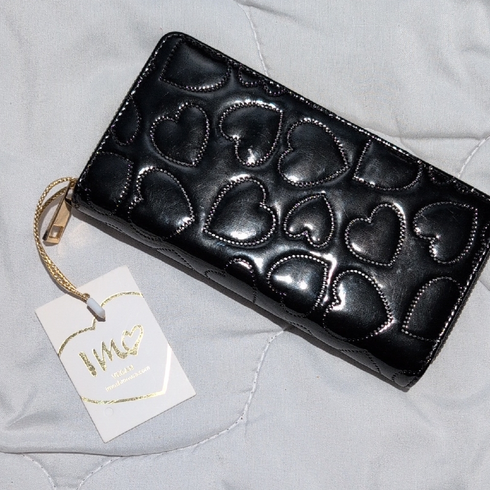 Imoshion Black Heart-Patterned Wallet